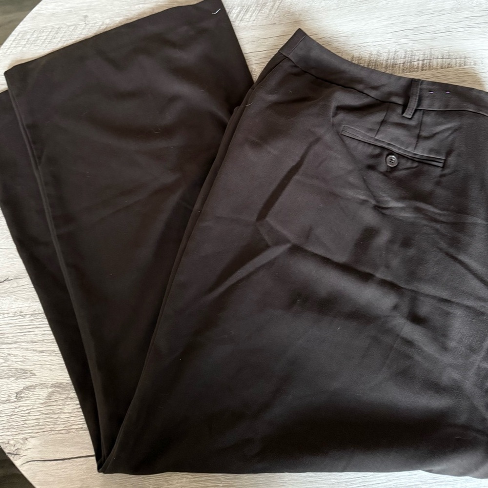 Lane Bryant Brown Slacks Dress Pants Trousers 28W Wide Leg